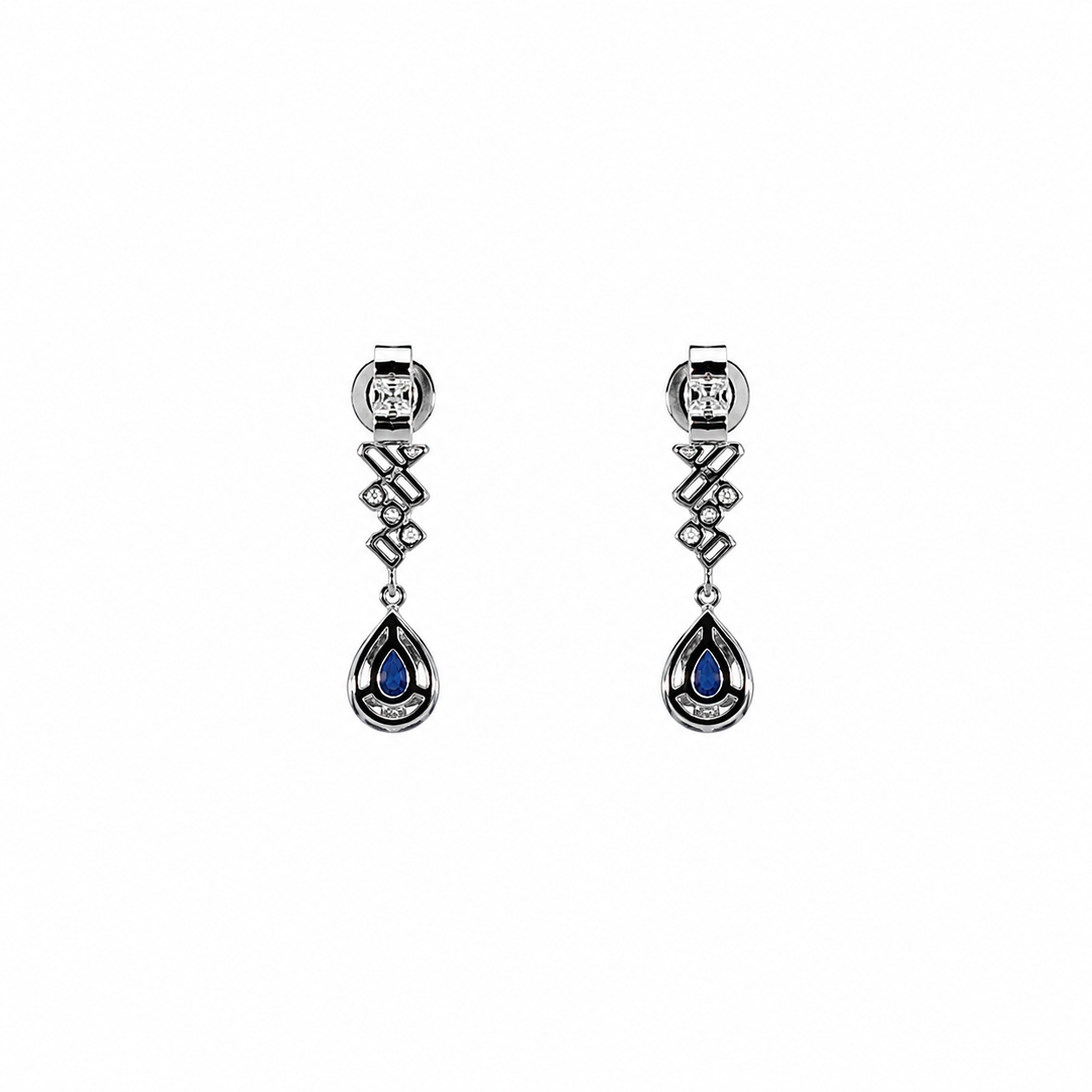 ER414895. 14k Solid Gold Diamond and Gemstone Fancy Dangle Earrings