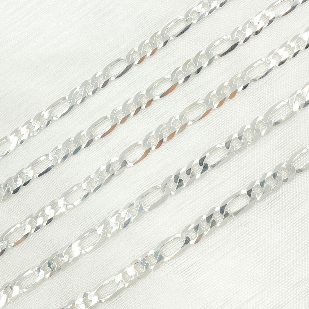 Y86SS. Sterling Silver Flat Figaro Link Chain