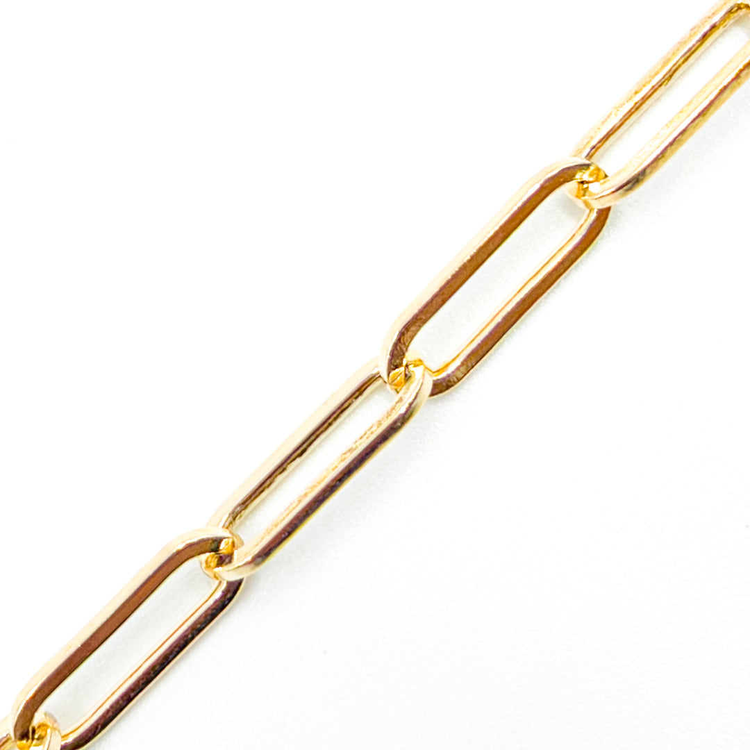 070KR0124169. 14K Yellow Gold Flat Paperclip Necklace
