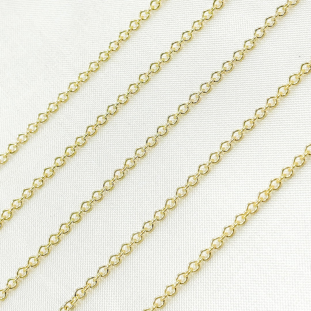 14k Solid Gold Round Cable Link Chain. 038R27LGbyft