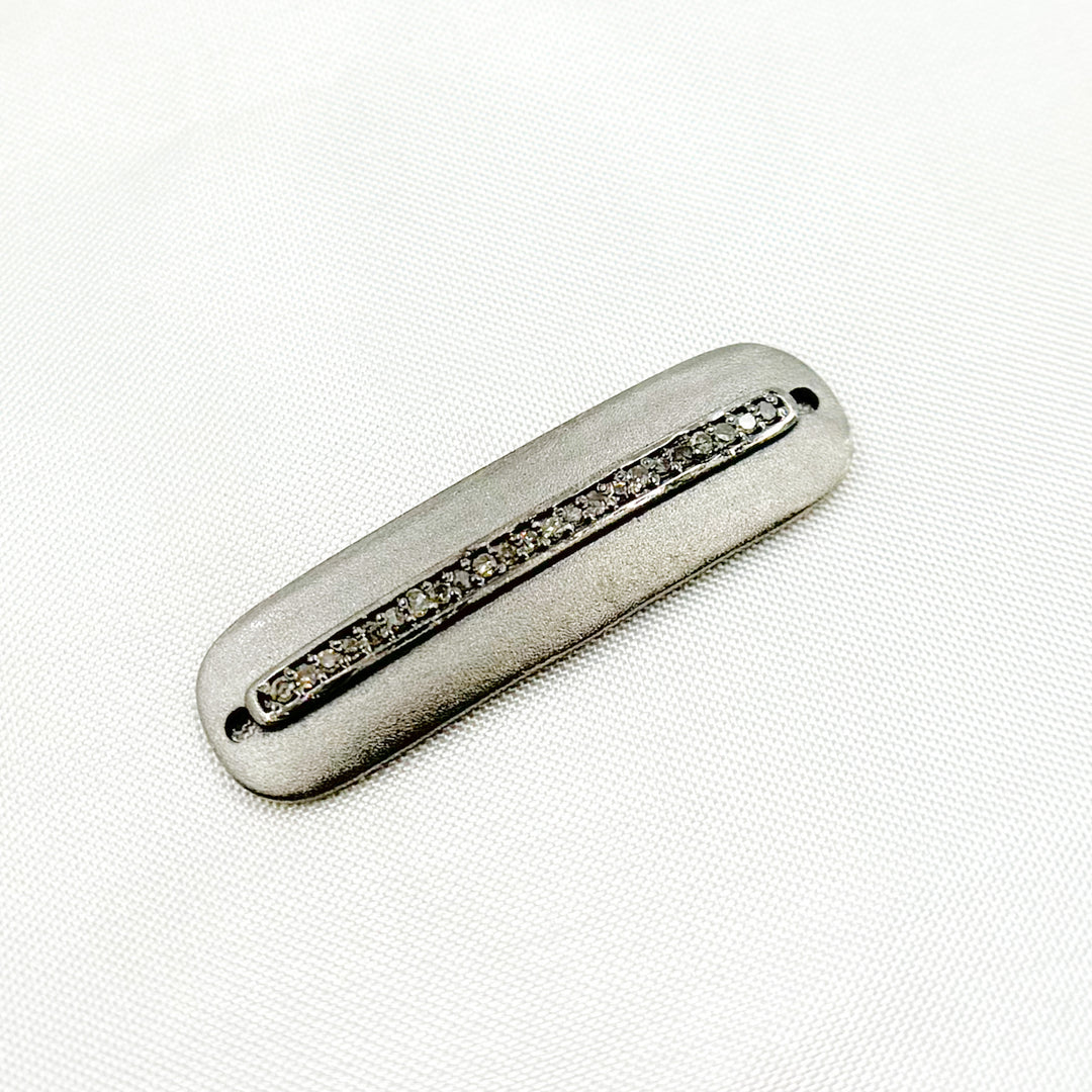 DC954. Diamond Sterling Silver Long Oval Connector