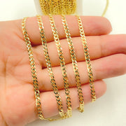 14K Solid Gold Flat Cuban Links Chain