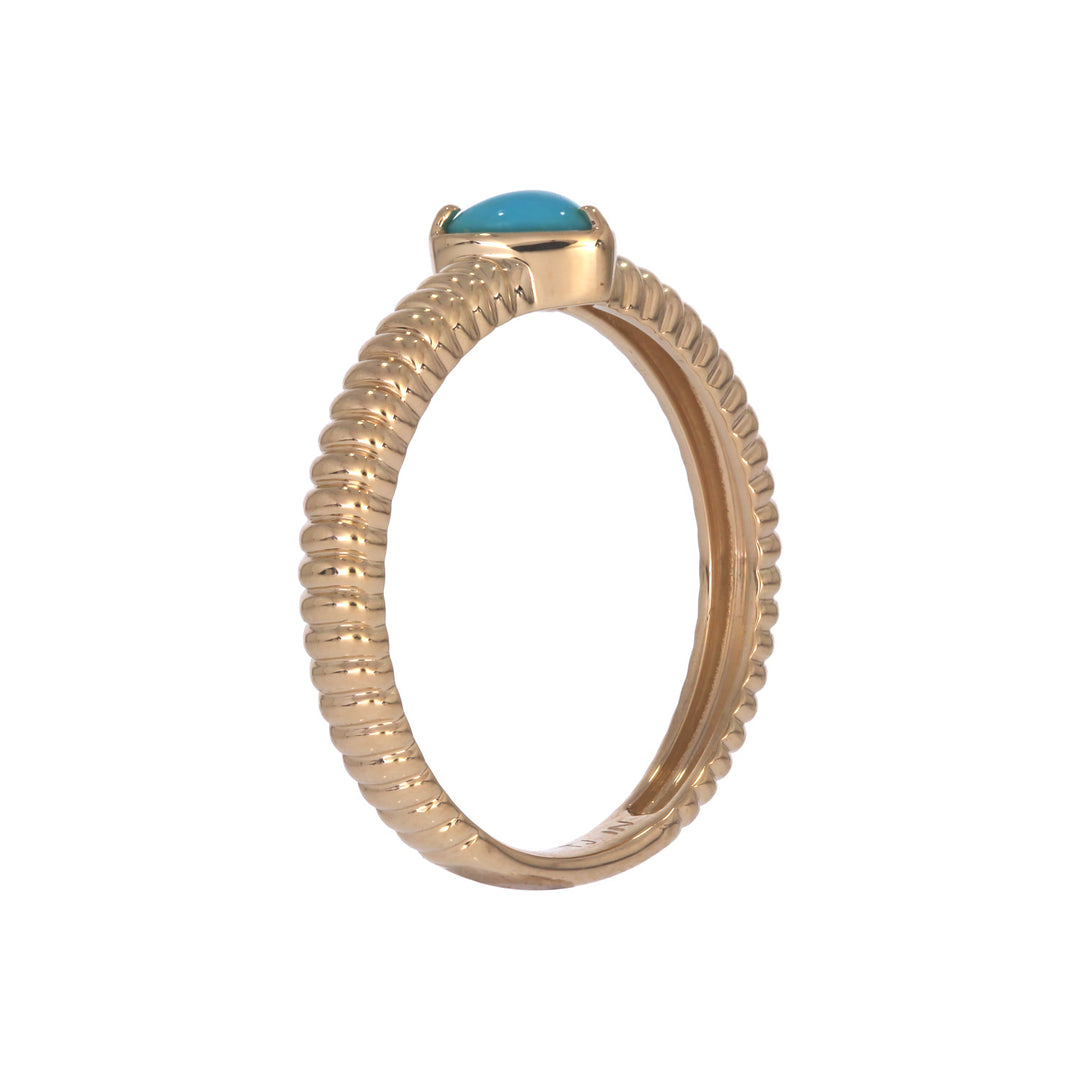 CR97283TQ5.  14K Solid Gold Turquoise Heart Ring