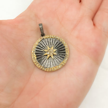 Sterling Silver Round Star Pendants