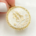 Load image into Gallery viewer, DP624A. Diamond Sterling Silver Gemini Zodiac Enamel Pendant
