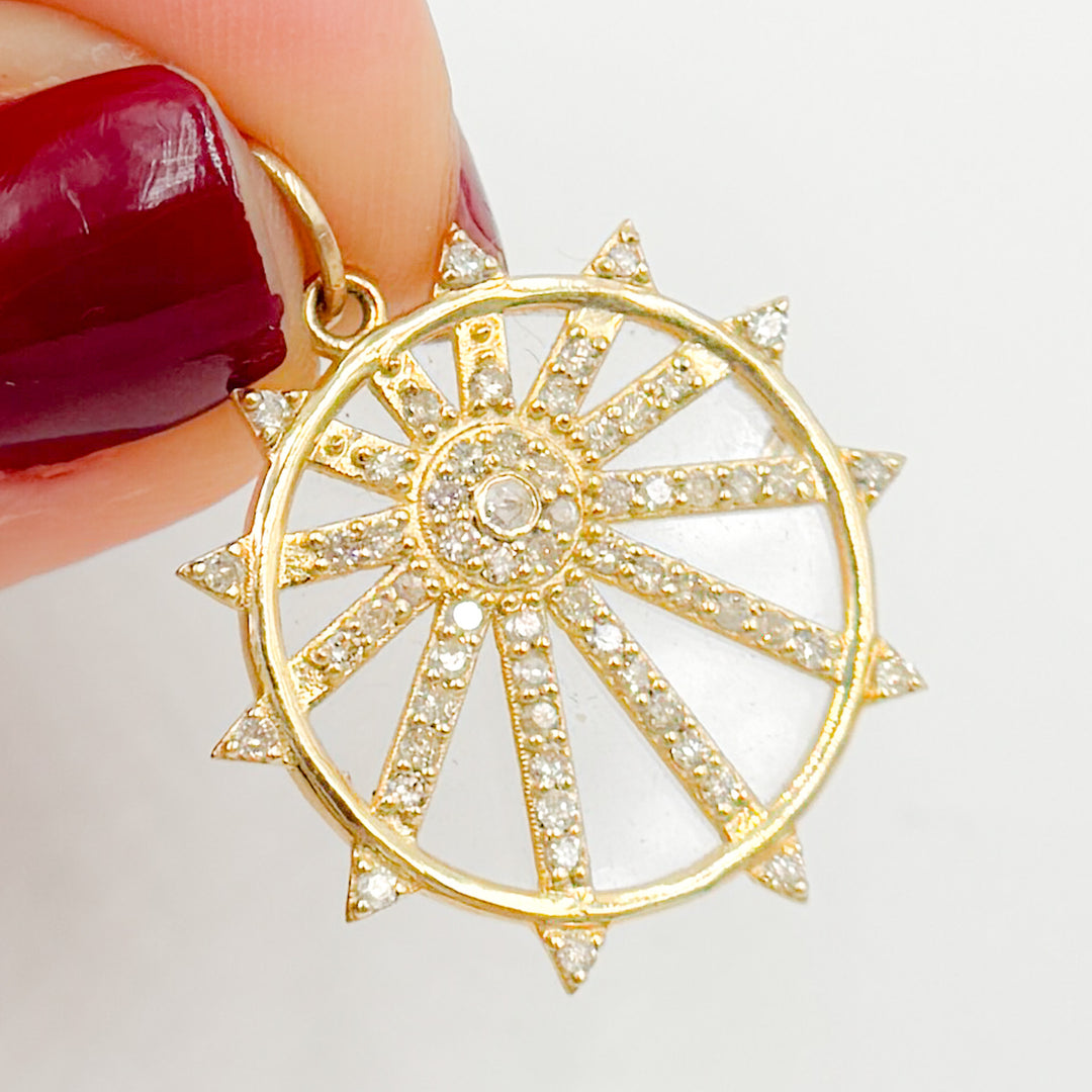 GDP641. 14K Solid Gold Round Pendant