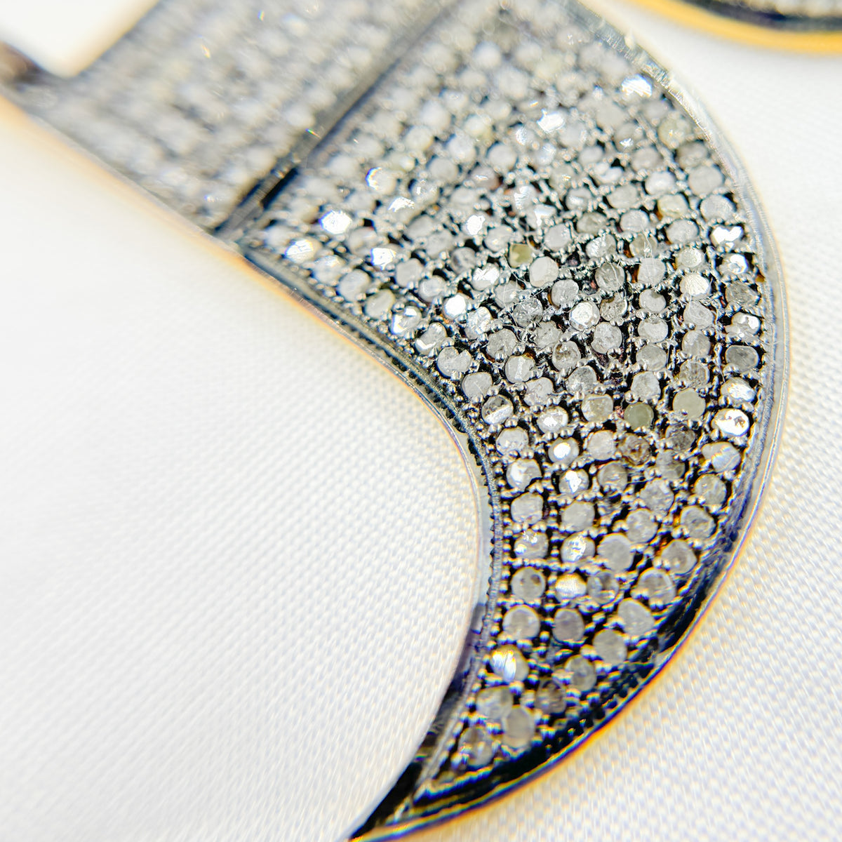 DC051. Diamond Sterling Silver Double Horn Connector