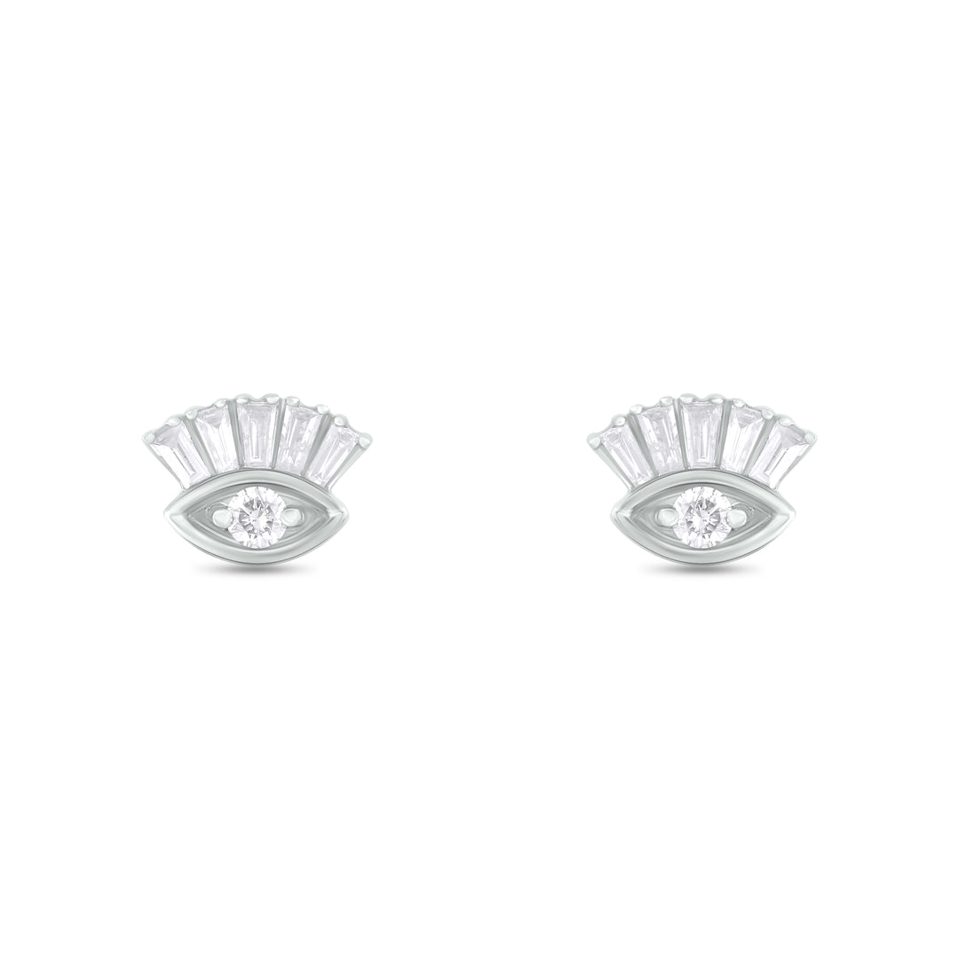 ER421145. 14K Solid Gold Diamond Eye Studs