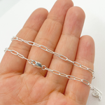 Load image into Gallery viewer, 925 Sterling Silver Smooth Paperclip Necklace. 2505SSNecklace
