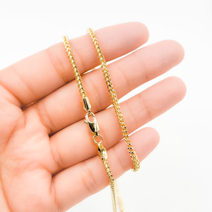 060HVI2004000. 14K Yellow Gold Hollow Franco Chain