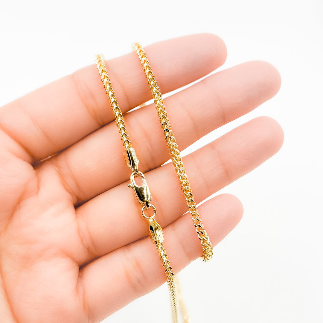 060HVI2004000. 14K Yellow Gold Hollow Franco Chain