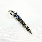 Load image into Gallery viewer, DC363. Diamond Sterling Silver Spike Pendant with Gemstone
