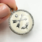 Load image into Gallery viewer, DP557A. Diamond Sterling Silver Round Enamel Pendant
