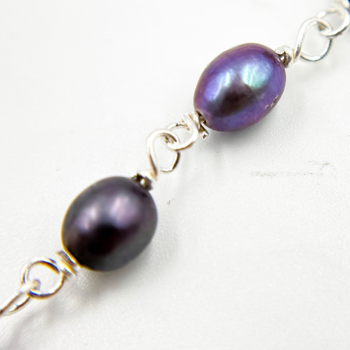 Shop now Buy Peacock Pearl Oval Shape Sterling Silver Wire Chain