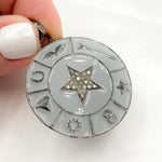 Load image into Gallery viewer, DP530A. Diamond Sterling Silver Round Star Enamel Pendant
