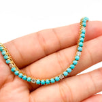 Load image into Gallery viewer, Solid Gold Turquoise and Diamond Tennis Necklace