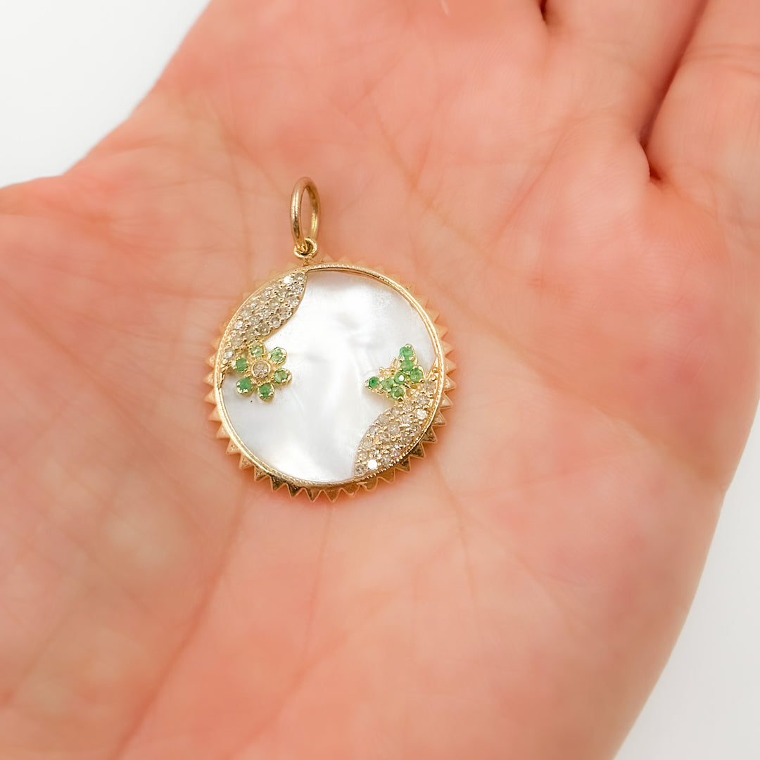 Buy Now Gold Round Butterfly and Flower Pendants
