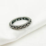 Load image into Gallery viewer, DE02. Diamond Black Rhodium Sterling Silver Ring
