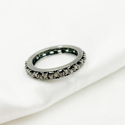 Diamond Black Rhodium Sterling Silver Ring