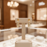 Load image into Gallery viewer, EHJ57409. 14K Solid Yellow Gold Diamond Hoop Earrings