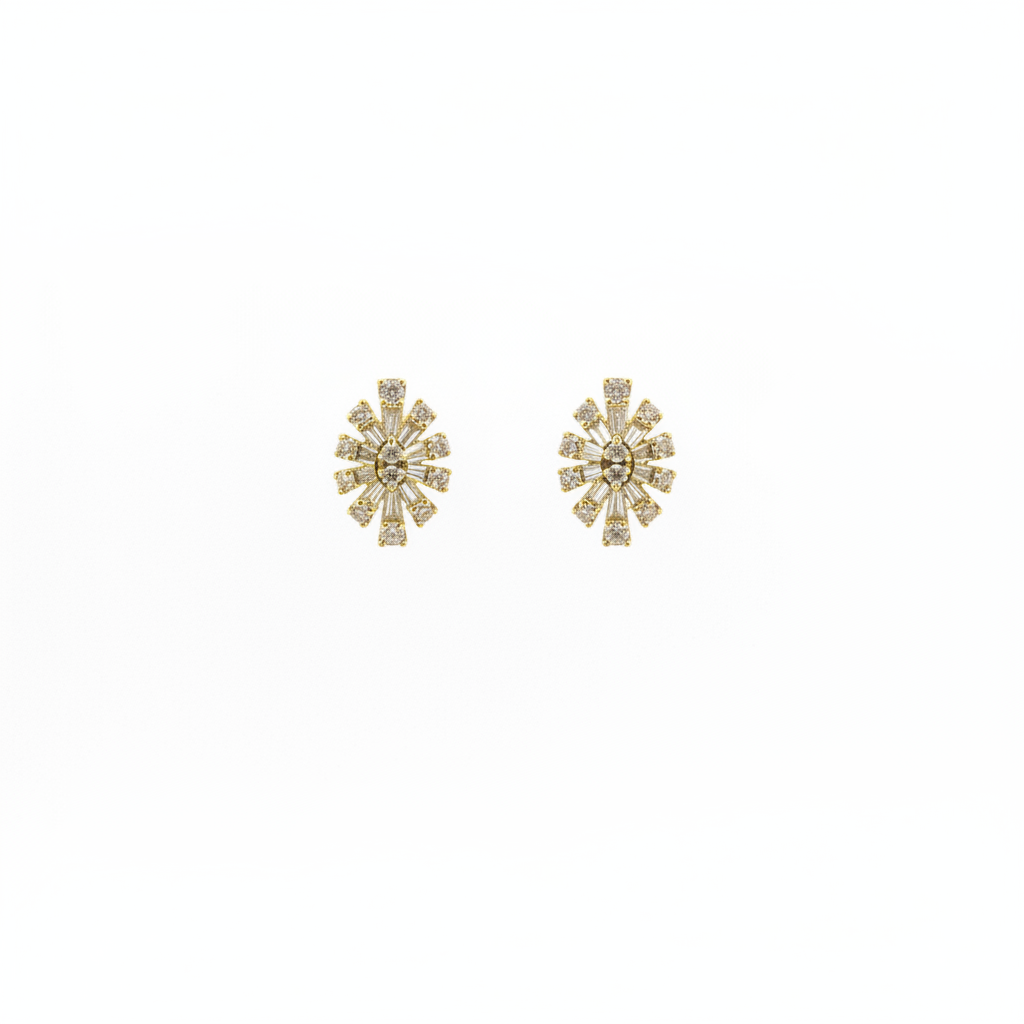 ER421158. 14k Solid Yellow Gold Oval Diamond Studs
