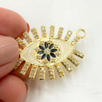 Load image into Gallery viewer, DC513A. Diamond Sterling Silver Eye Flower Enamel Pendant
