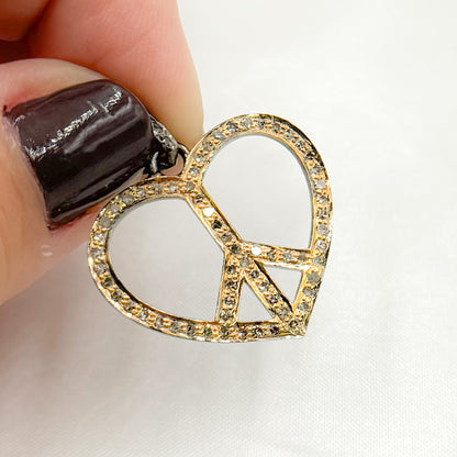 Silver Heart Peace Pendant