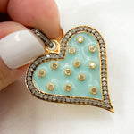 Load image into Gallery viewer, DP196A. Diamond Sterling Silver Heart Enamel Pendant
