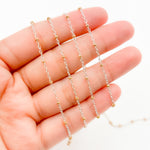 Load image into Gallery viewer, XM/S1322E/11G/SP. Sterling Silver Cable Chain with 14K Gold Filled Beads – Mixed Metal Design