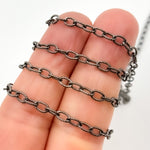 Load image into Gallery viewer, V261BR. Black Rhodium Sterling Silver Twisted Oval Link Chain
