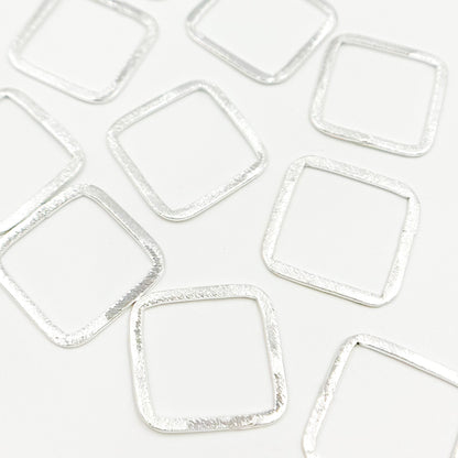 Sterling Silver Brushed Square Connector