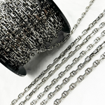 Load image into Gallery viewer, Y75OX. Oxidized 925 Sterling Silver Diamond Cut Marina Link Chain
