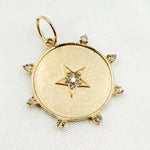 Load image into Gallery viewer, GDP194. 14K Solid Gold Diamond Round Star Charm
