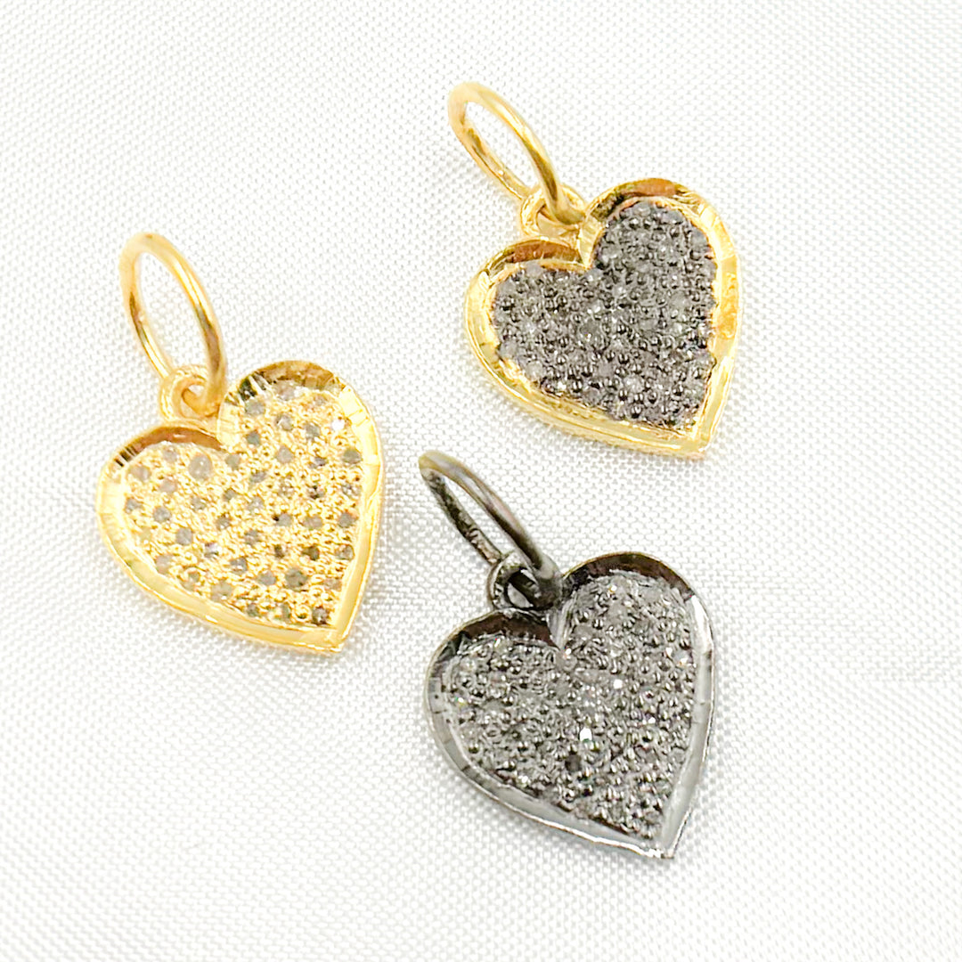 DC287. Diamond Sterling Silver Heart Charm