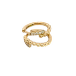 Load image into Gallery viewer, HP402463Y14DI1. 14K Solid Gold Diamond Hoops Earrings