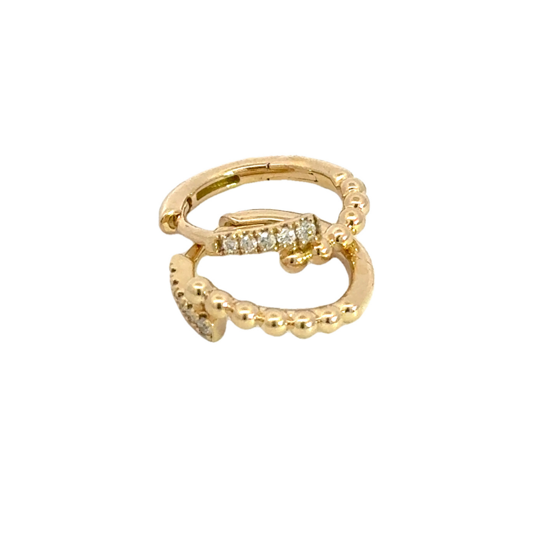 HP402463Y14DI1. 14K Solid Gold Diamond Hoops Earrings
