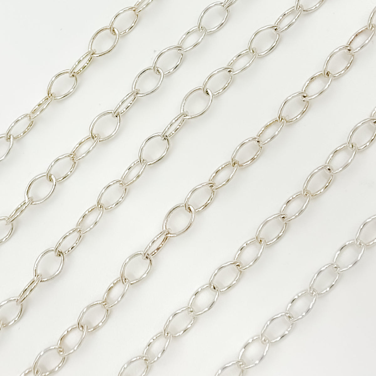 Silver Oval Cable Link Chain