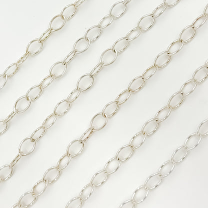 Silver Oval Cable Link Chain