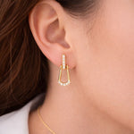 Load image into Gallery viewer, EFG54205. 14k Solid Gold Diamond Dangle Earrings