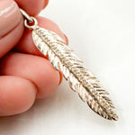 Load image into Gallery viewer, DP334. Diamond Sterling Silver Long Leaf Pendant
