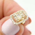 Load image into Gallery viewer, 14K Solid Gold Diamond Rectangle Earrings. OJ6527
