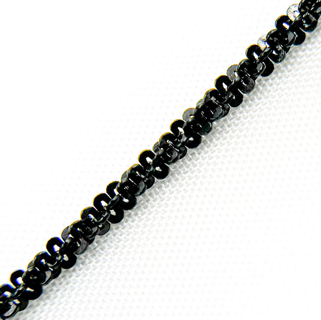 Black Rhodium 925 Sterling Silver Pop Corn Finish Necklace. MAR30BR
