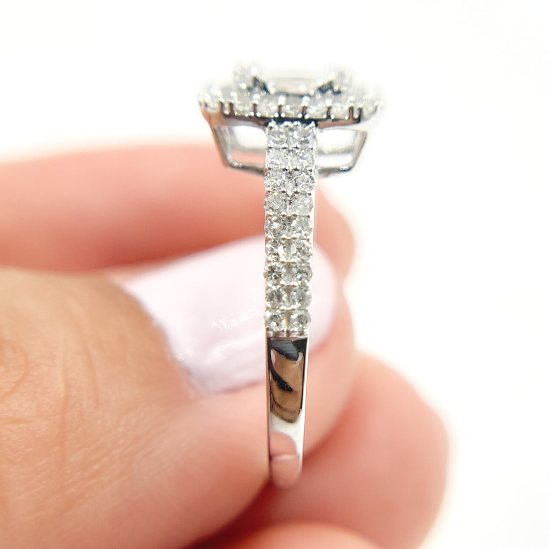 Sterling Silver With Gold and Diamond Rhomb