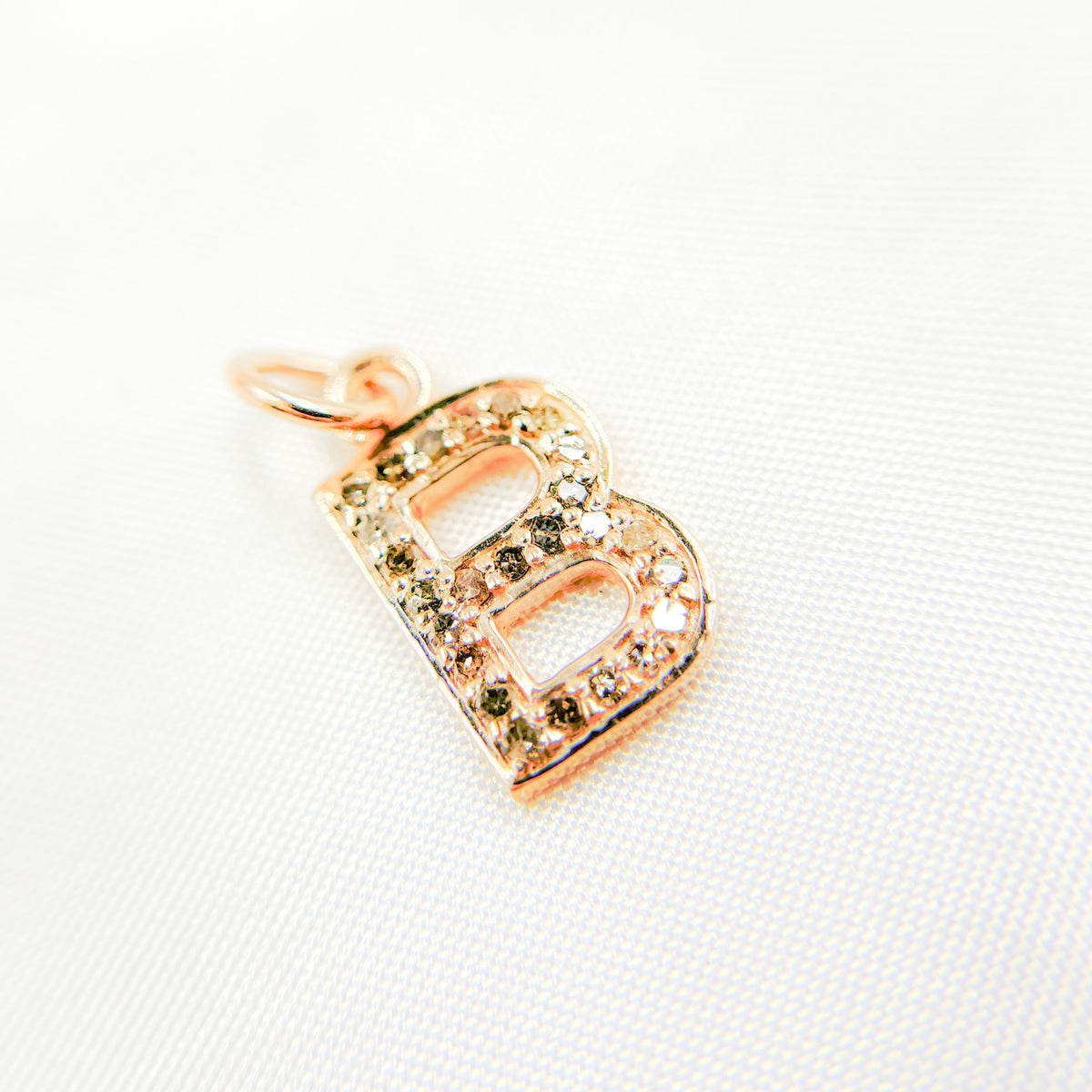 DC176. Diamond Sterling Silver Letter "B" Charm
