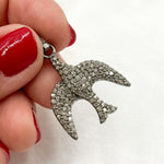 Load image into Gallery viewer, DP442. Diamond Sterling Silver Bird Pendant
