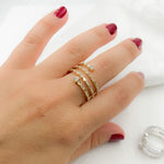 Load image into Gallery viewer, 14K Solid Gold Diamond Multi Row Baguette Ring. RFJ17923
