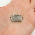 Load image into Gallery viewer, DC280. Diamond Sterling Silver Rectangle Connector
