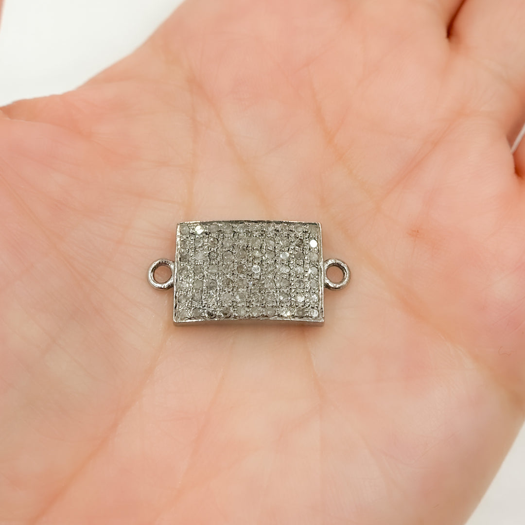 DC280. Diamond Sterling Silver Rectangle Connector