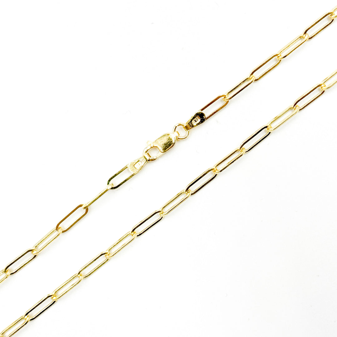 070HVR0124000. 14K Yellow Gold Flat Paperclip Chain