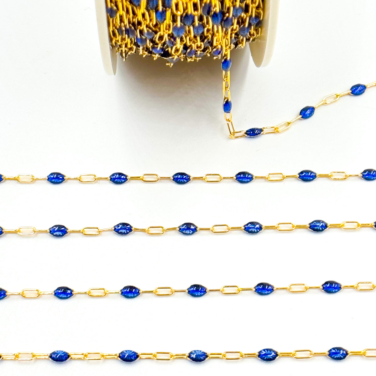 Buy Now 14k Gold Filled Blue Color Enamel Satellite Cable Chain